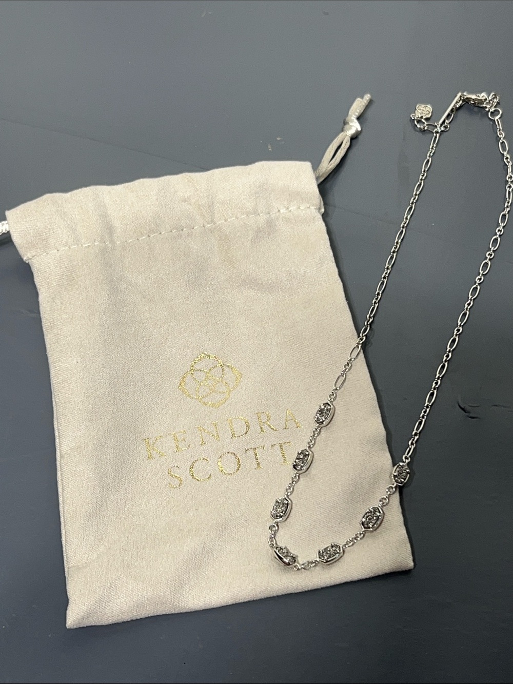 Kendra Scott - Sterling Silver Link Necklace with Crystal Accents